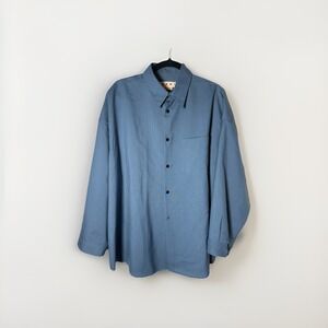 Men's Marni Blue Tropical Wool LS Shirt Size 52